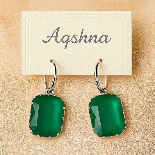 Emerald Glow Drop Earrings πβ¨