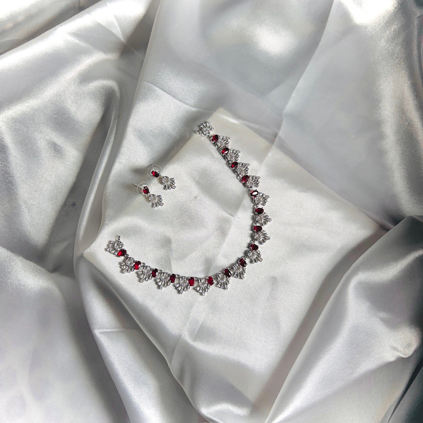 💎 Crimson Elegance Necklace Set ❤️✨