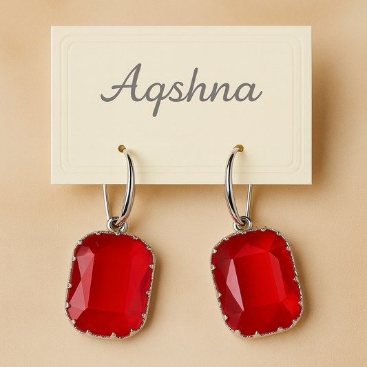Crimson Glow Drop Earrings ❤️✨