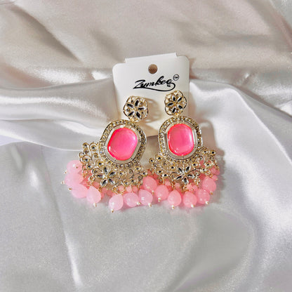 Rose Quartz Inspired Festive Earrings ✨