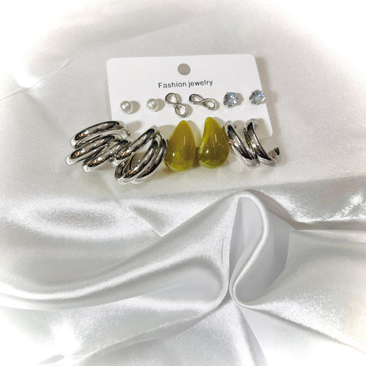 Everyday Chic Earring Set – Hoops, Studs & Drops ✨