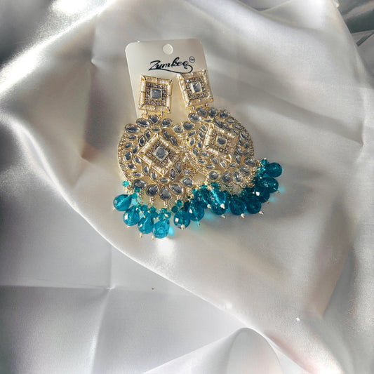 Azure Majesty Statement Earrings 🔷👑