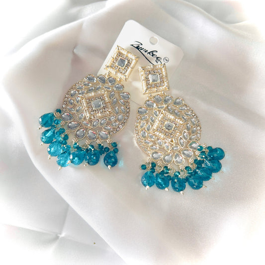 Azure Majesty Statement Earrings 🔷👑
