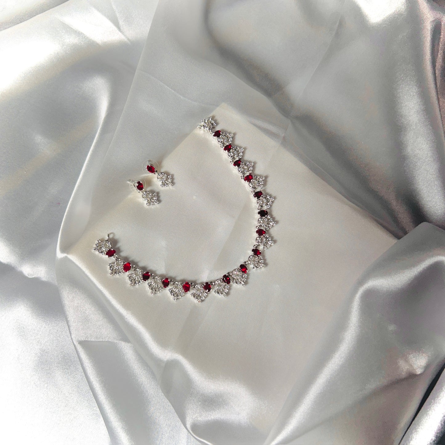 💎 Crimson Elegance Necklace Set ❤️✨