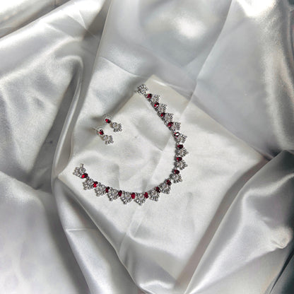 💎 Crimson Elegance Necklace Set ❤️✨